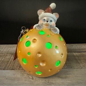 Mouse Luminary Flameless Candle Collectable Christmas Changing Colors Vintage